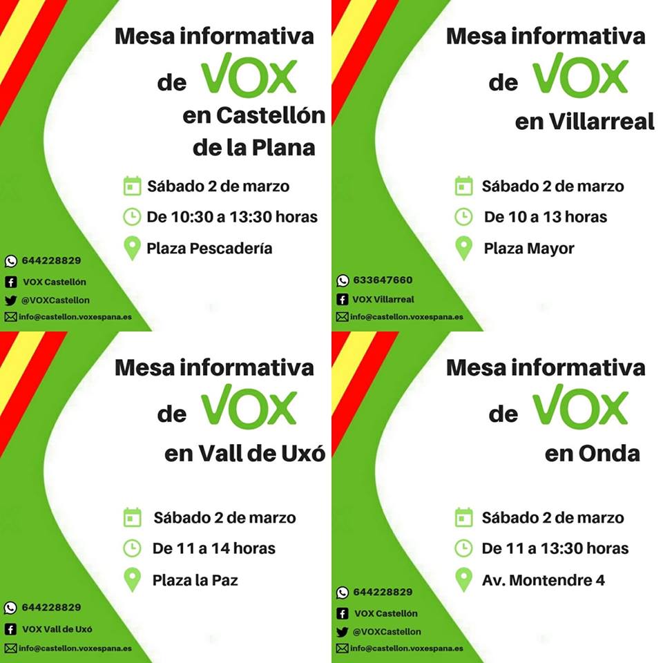 VOX se despliega mañana sábado por la provincia