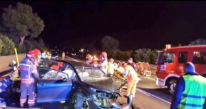 Seis heridos en un accidente entre dos vehículos en la N-340 en el término municipal de Castellón