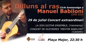 El concierto extraordinario “Mestre Babiloni” cierra este lunes el ciclo de música “Dilluns al ras”