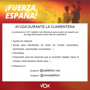 Los jóvenes de VOX muestran su solidaridad