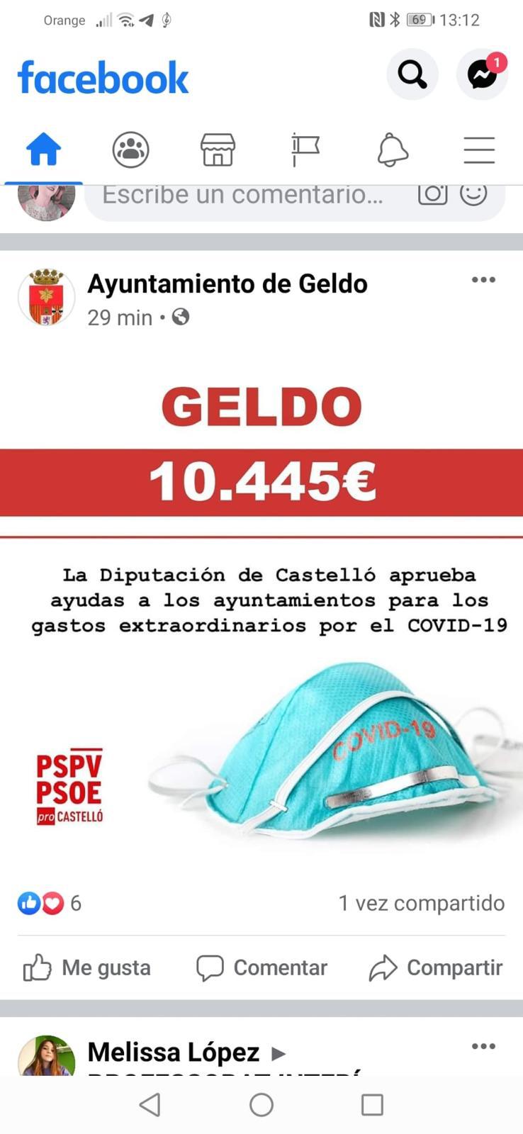 El PP acusa al PSOE de usar el ayuntamiento de Geldo para hacer propaganda socialista