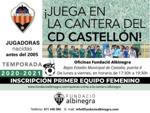 ¡Juega en el Primer Equipo del Femenino del CD Castellón!