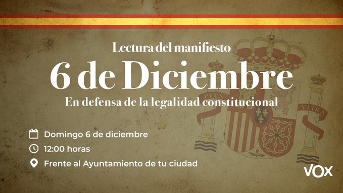 VOX llama a todos los castellonenses  a defender la Constitución