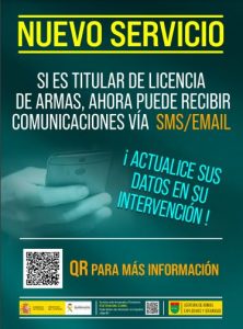 Las Intervenciones de Armas y Explosivos de la Guardia Civil comienzan a informar a los ciudadanos por email y SMS