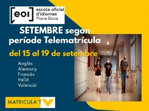 Abierto el segundo periodo de telematrícula de la Escuela Oficial de Idiomas de la Plana Baixa