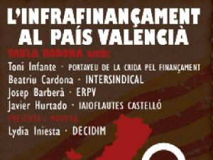 Castelló acull dimecres una taula redona sobre l’infrafinançament al País Valencià