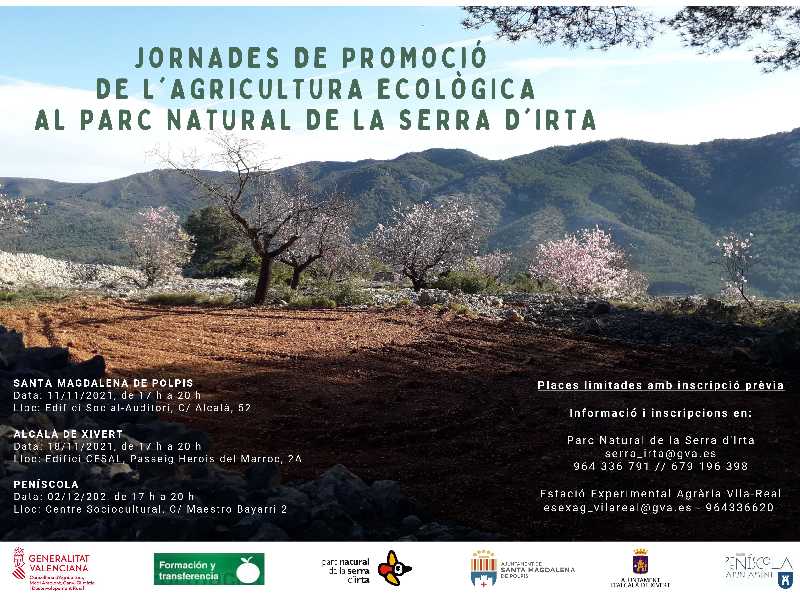 El Parque Natural de la Sierra de Irta organiza unas Jornadas de promoción de la Agricultura Ecológica