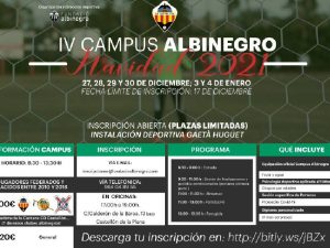 La Fundació Albinegra organiza el IV Campus Albinegro para Navidad