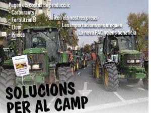 Agricultores y ganaderos celebran mañana una marcha-manifestación desde Favara hasta Tavernes de la Valldigna para reclamar medidas ante la escalada histórica de costes y la crisis de precios