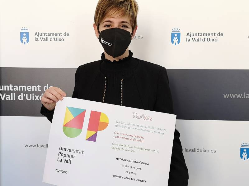 El Ayuntamiento de la Vall d’Uixó abre la matrícula para el segundo cuatrimestre de la Universidad Popular