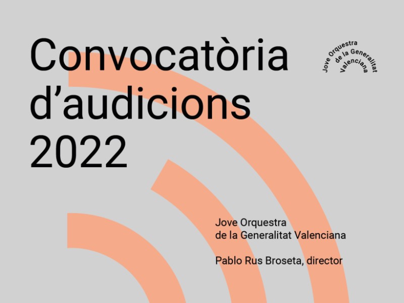 La Jove Orquestra de la Generalitat convoca pruebas de selección para diez especialidades instrumentales