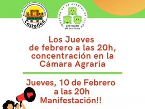 Los vecinos de Avenida Lidón se concentran esta tarde ante la Cámara Agraria