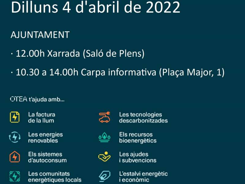 La Oficina de Transición Energética, ‘móvil’, de la Generalitat visitará Burriana el próximo lunes