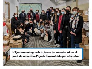 La Vall d’Uixó agradece a todos los voluntarios su trabajo en el punto de recogida de ayuda para Ucrania