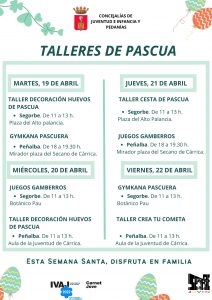 Talleres de decoración de huevos de Pascua y gymkanas para estas vacaciones de Semana Santa en Segorbe