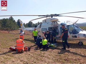 Herido un hombre al caer unos 20 metros cuando practicaba barranquismo en Castillo de Villamalefa