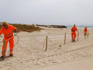 Se amplía la talanquera de protección del chorlitejo en la playa del Gurugú de Castellón