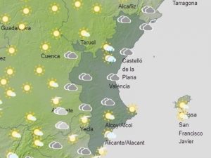 Tormentas localmente fuertes con aviso amarillo por lluvias en la Comunitat Valenciana