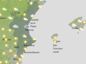 Avisos amarillos por lluvias, tormentas, aparato eléctrico y granizo en Castellón y Valencia