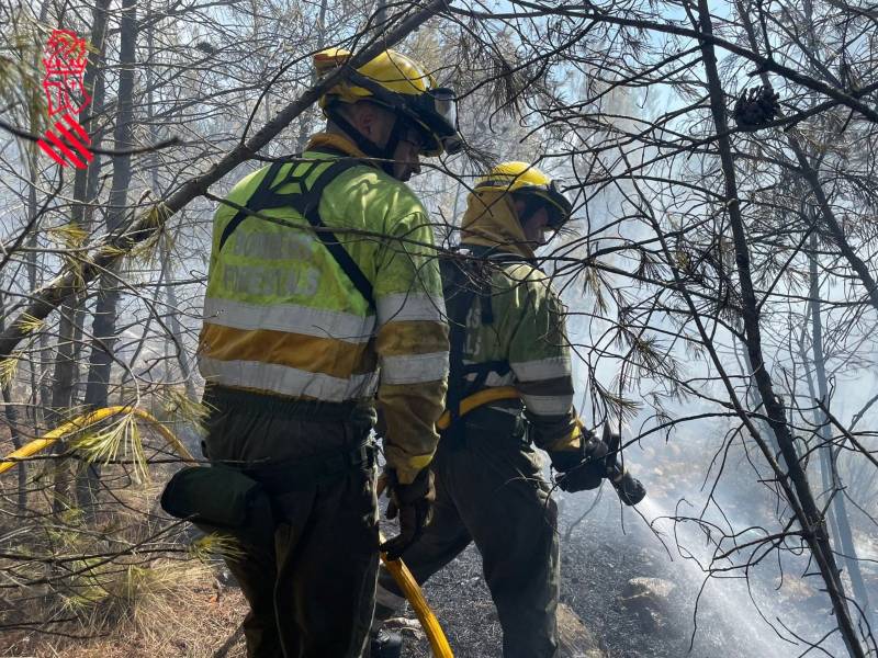 ‘Evolución favorable’ en la extinción del incendio de Cortes de Arenoso