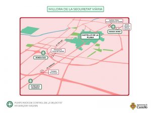 Los puntos de control de velocidad de Castellón se activarán el día 3 de Octubre