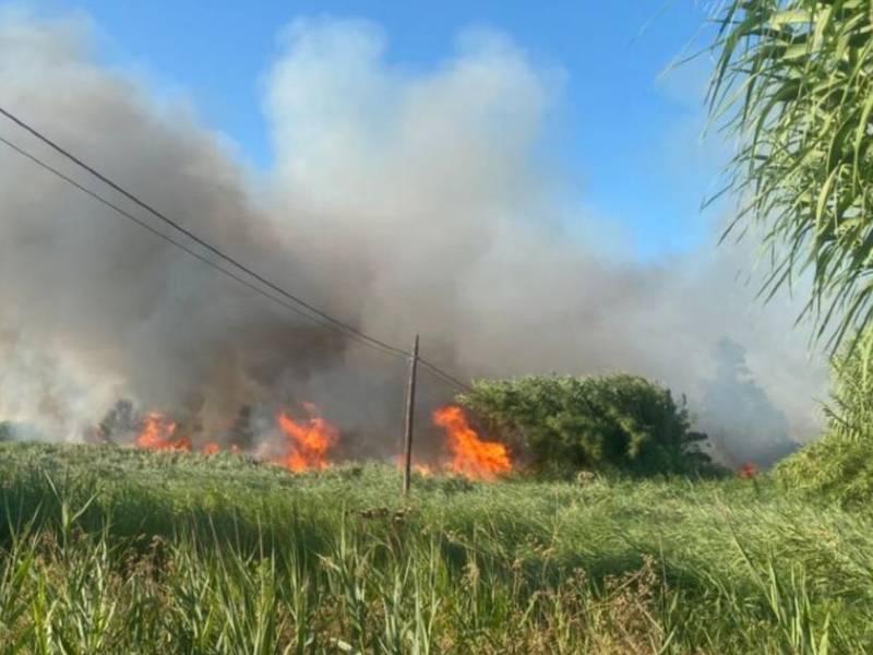 Un hombre de 82 años sufre quemaduras de primer y segundo grado en el incendio de un cañar de Oliva