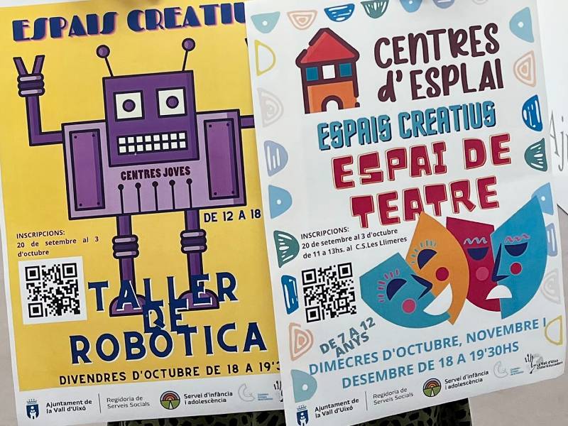 Vall d’Uixó abre los ‘Centres Joves’ y ‘Centres d’Esplai’ con los talleres de teatro y robótica