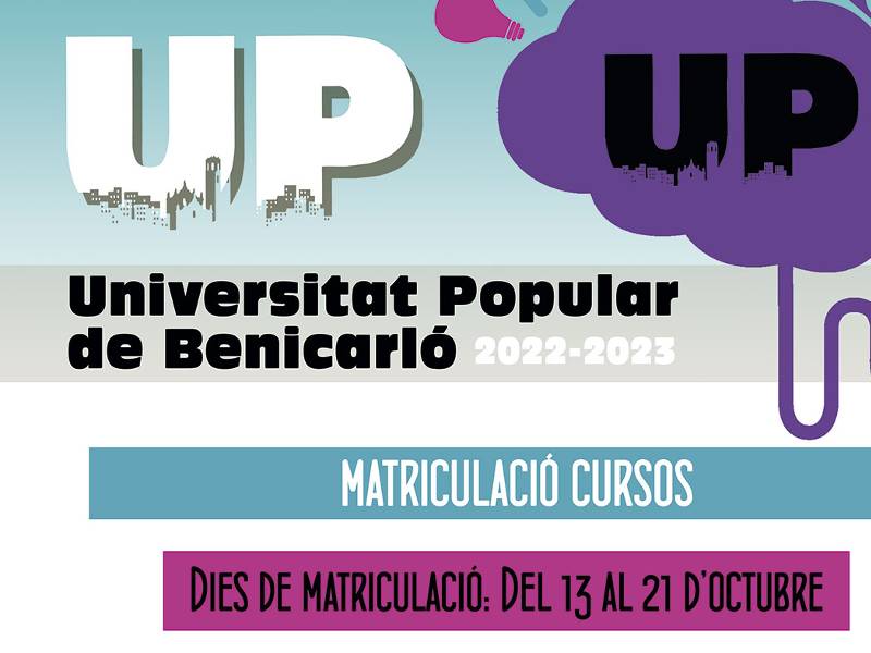 La Universidad Popular de Benicarló abre la matrícula para el curso 2022/23