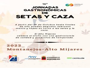 16ª Jornadas Gastronómicas de Setas y Caza en Montanejos