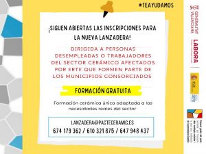 Formación gratuita para personas desempleadas en Burriana con el Acuerdo por el Empleo de los Municipios Cerámicos