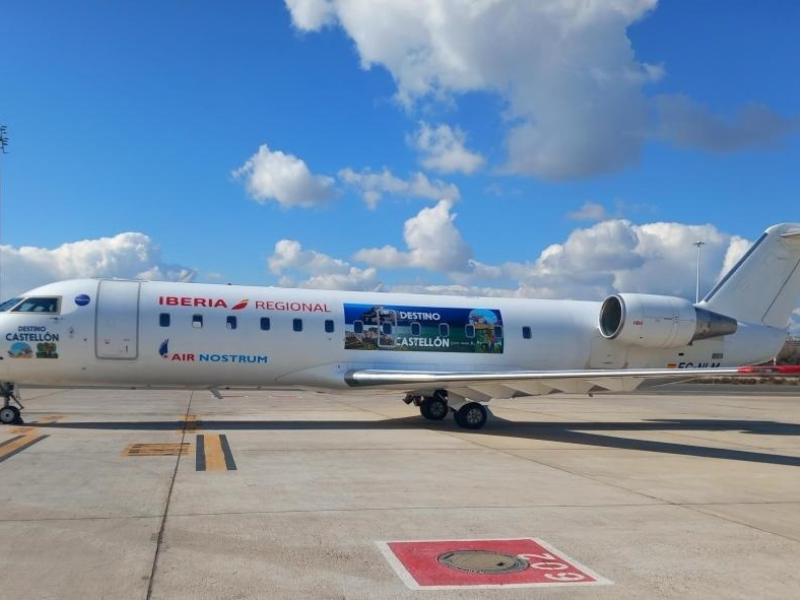 Air Nostrum y Aeropuerto de Castellón promocionan ruta Madrid-Castellón con vinilado de aviones