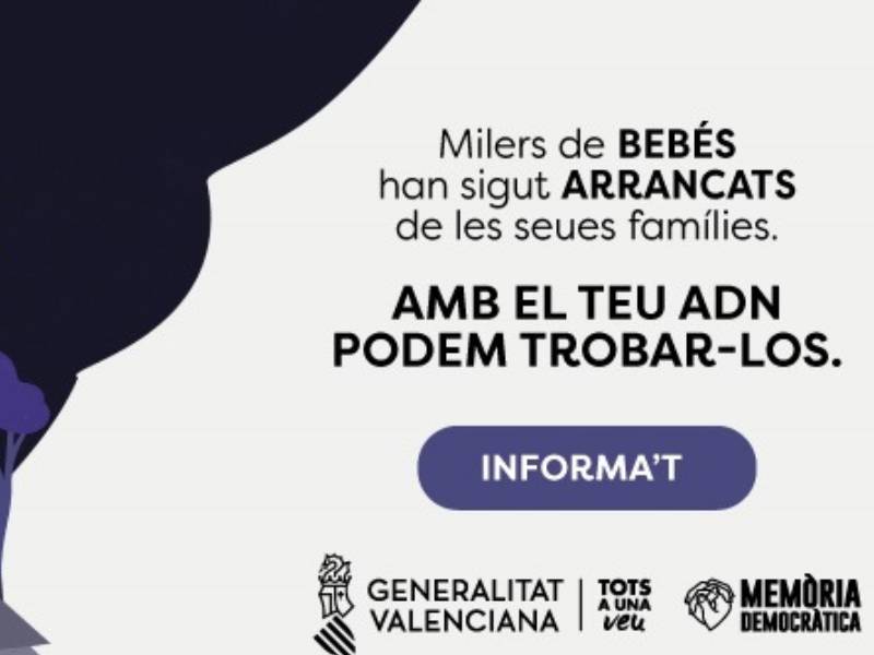 «Esto no es un cuento»: Campaña de toma de ADN para localizar bebés robados en la Comunitat Valenciana