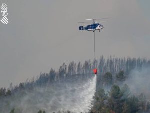 4.300 hectáreas y un perímetro de 50 kilómetros, actual balance del incendio de Villanueva de Viver (Castellón)