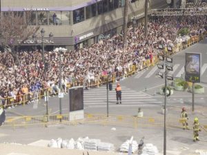 91 personas atendidas en la mascletà del 8 de marzo de Las fallas de València 2023