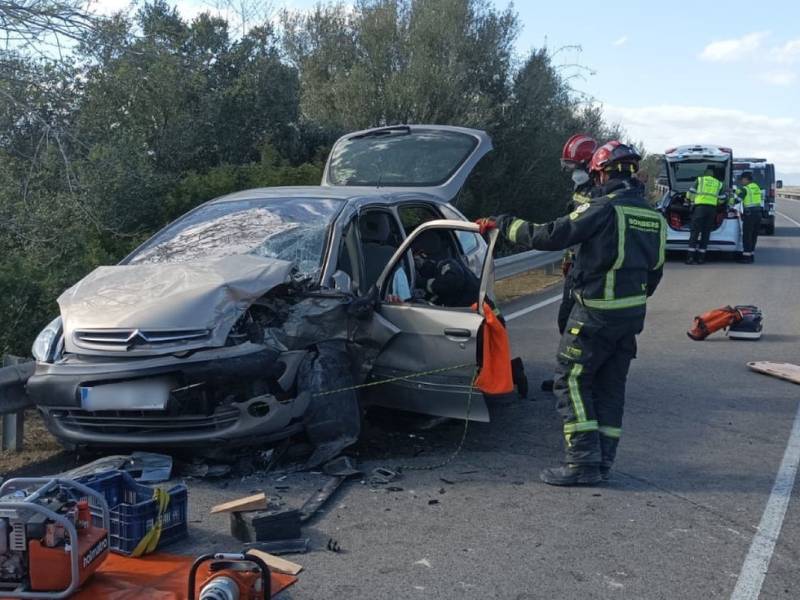 Dos heridos en accidente entre dos vehículos en la N-238 en Vinaròs – Castellón