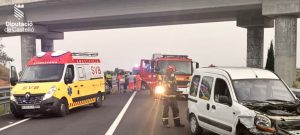 Tres heridos en accidente de tráfico entre dos coches en la N-340 en el término de Almazora – Castellón