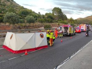 Accidente en la A-7 en Xàtiva deja dos motoristas heridos