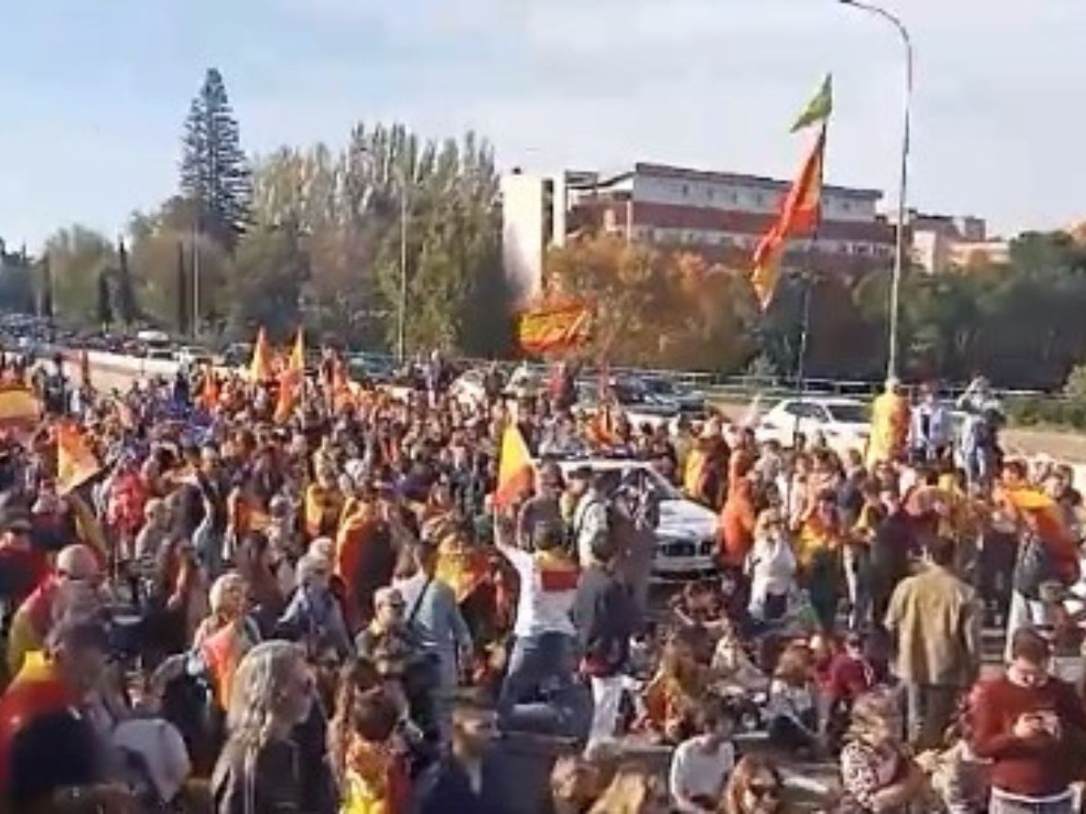 La manifestación contra la amnistía en Madrid vuelve a cortar la A-6