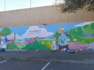 Mural reivindicativo en Vilafamés: Lucha contra la macroplanta solar