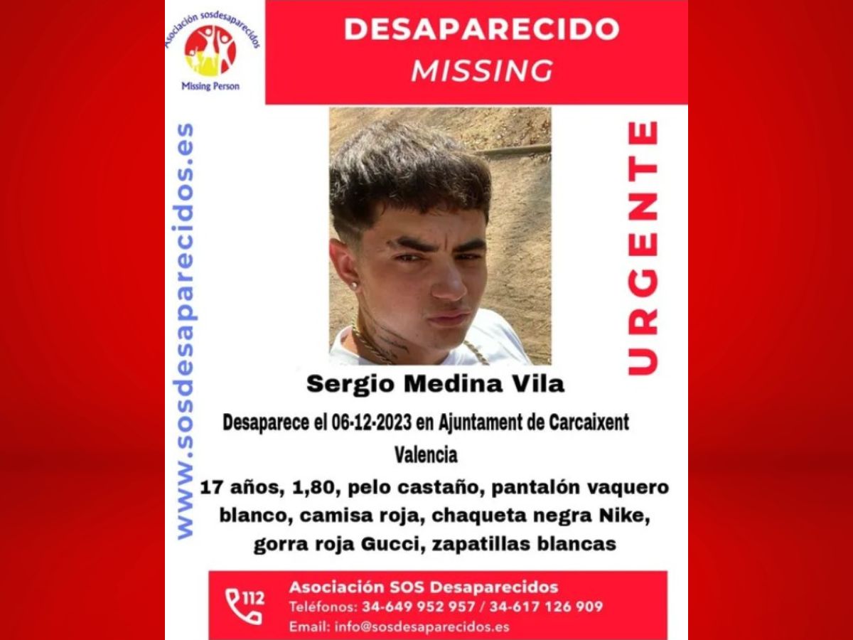 Sergio Medina Vilau de Carcaixent desaparece cartel