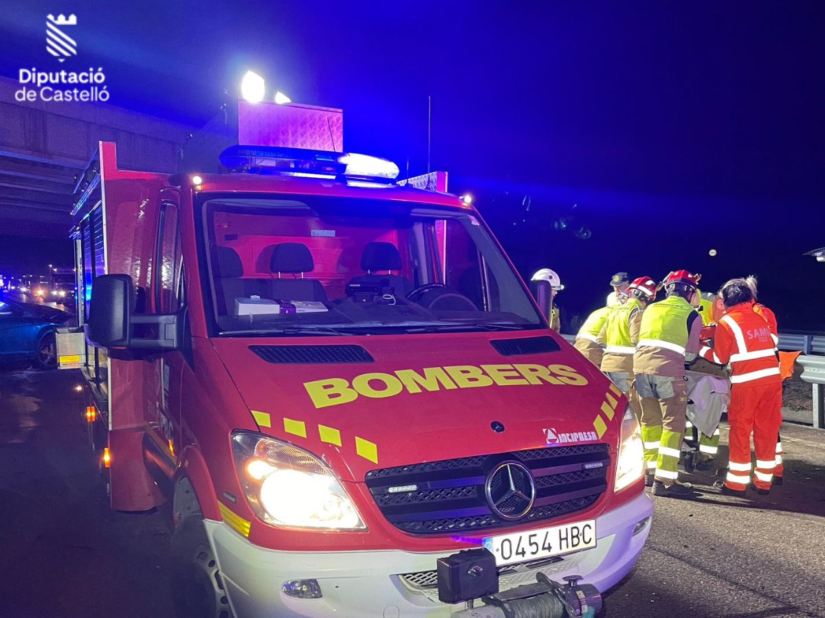 Accidente con heridos en la AP-7 en el término de Burriana