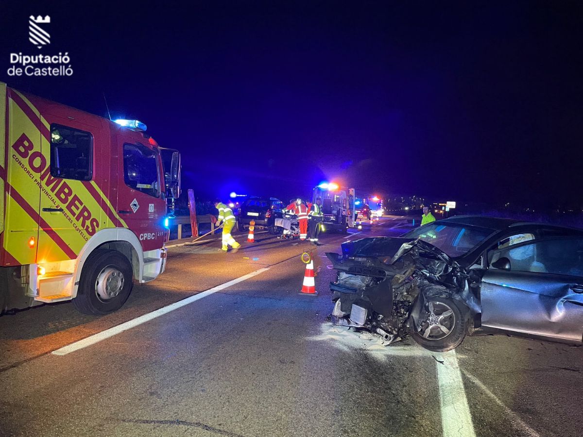 Accidente con heridos en la AP-7 en el término de Burriana