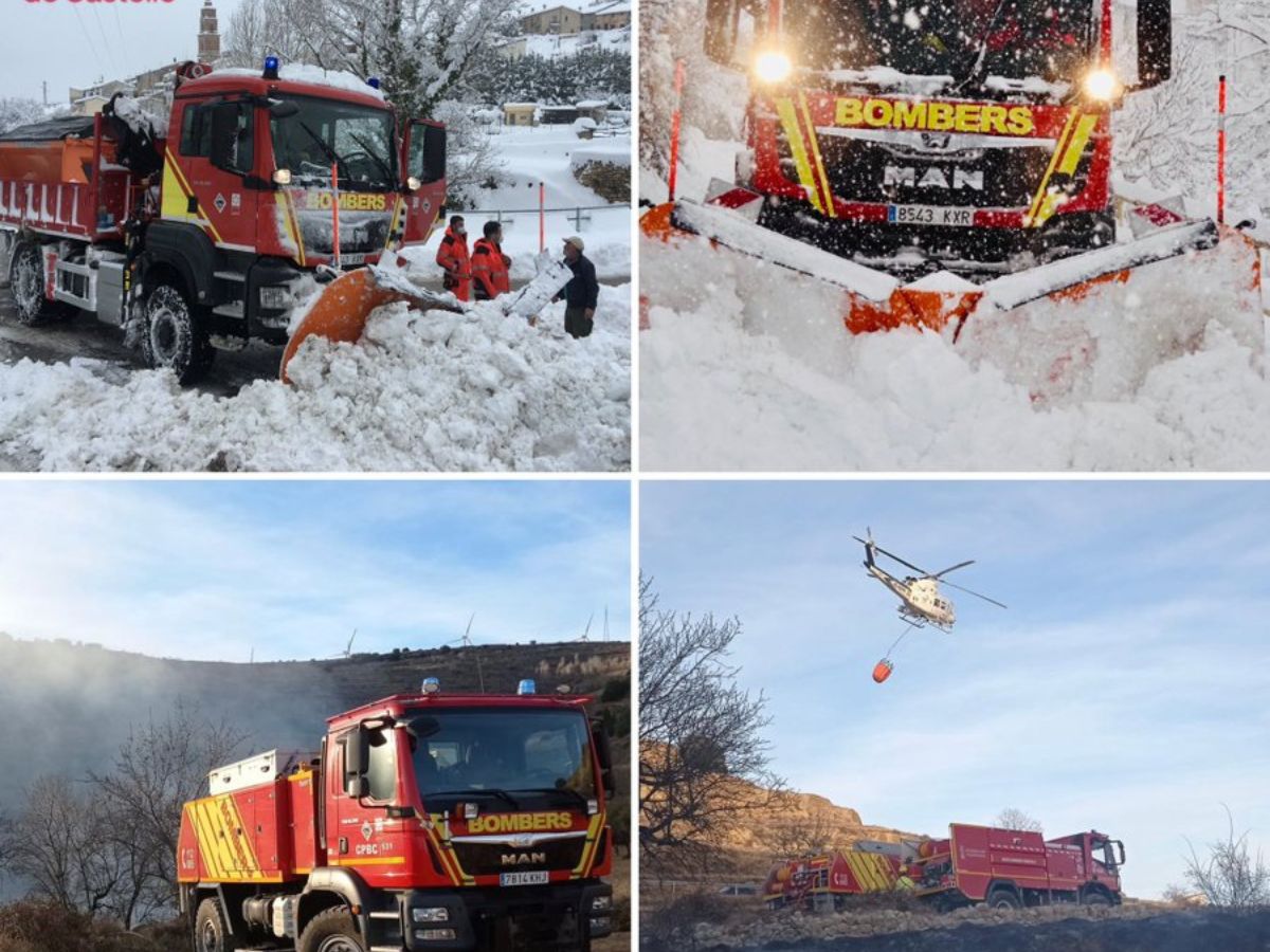 Incendio en Portell con récords de temperatura en Morella y Vilafranca comparativa