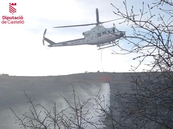 Incendio en Portell con récords de temperatura en Morella y Vilafranca