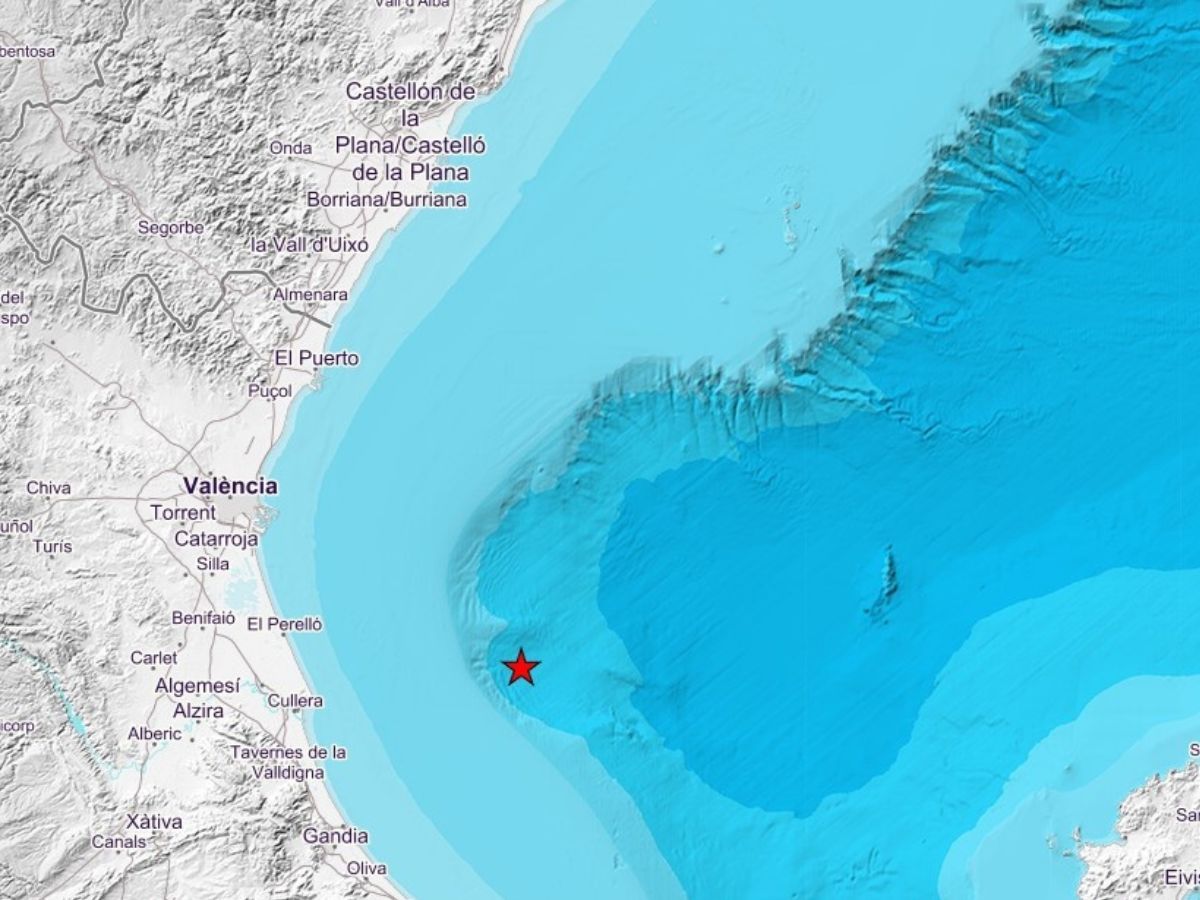 Detectado un seísmo de 3,3 grados en el Golfo de Valencia mapa IGN