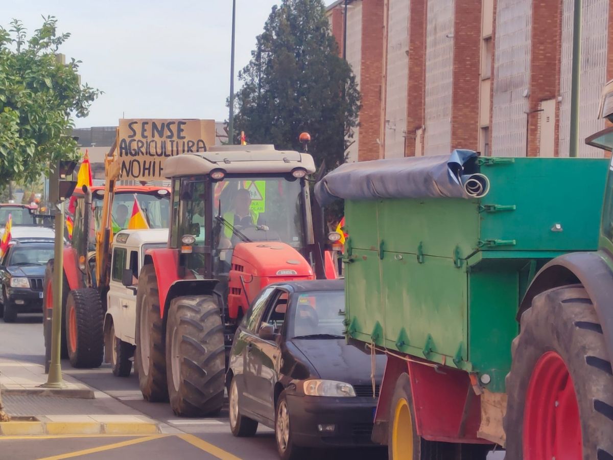 Los agricultores toman las calles de Castellón con sus tractores