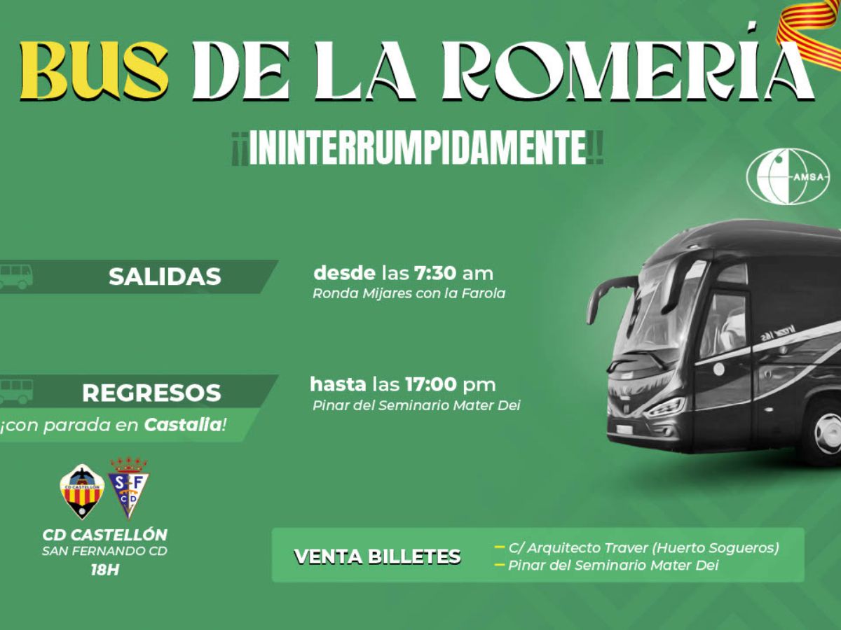 Los autobuses de vuelta de la Romería tendrán parada en Castalia