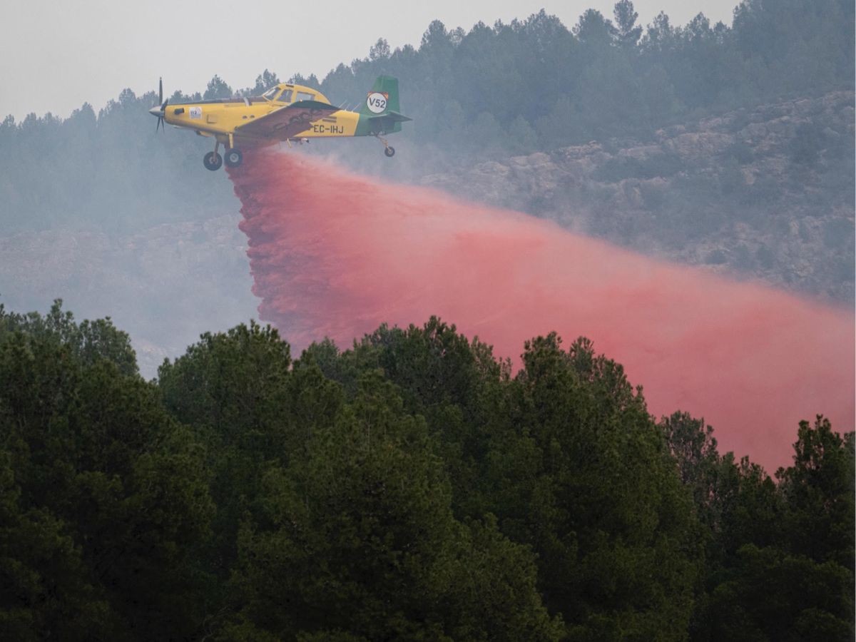 Evolucion positiva del incendio forestal en Fanzara