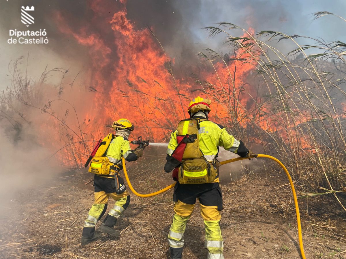 Evolución positiva del incendio forestal en Fanzara