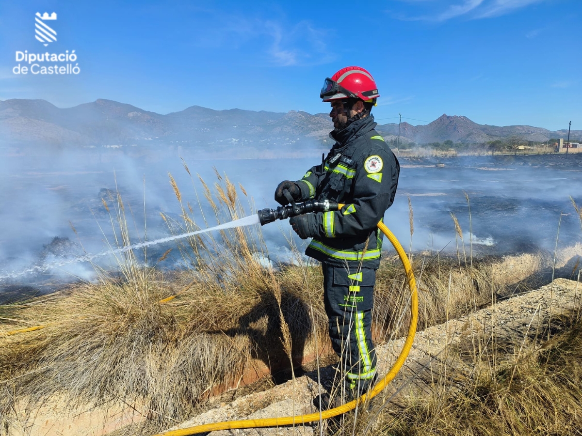 Incendio en el Palmeral de Benicàssim deja un herido